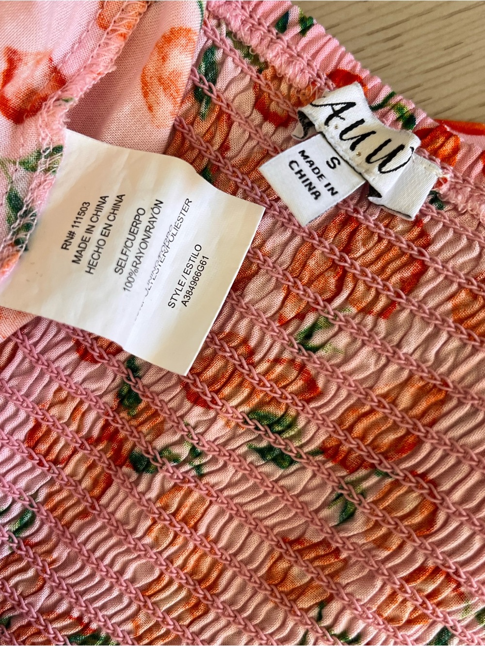 AUW Pink Button-Front Tank Top with Orange Fruit Print - Picture 7 of 11